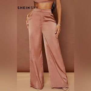 SHEIN Dusty Rose Wide Leg Pants